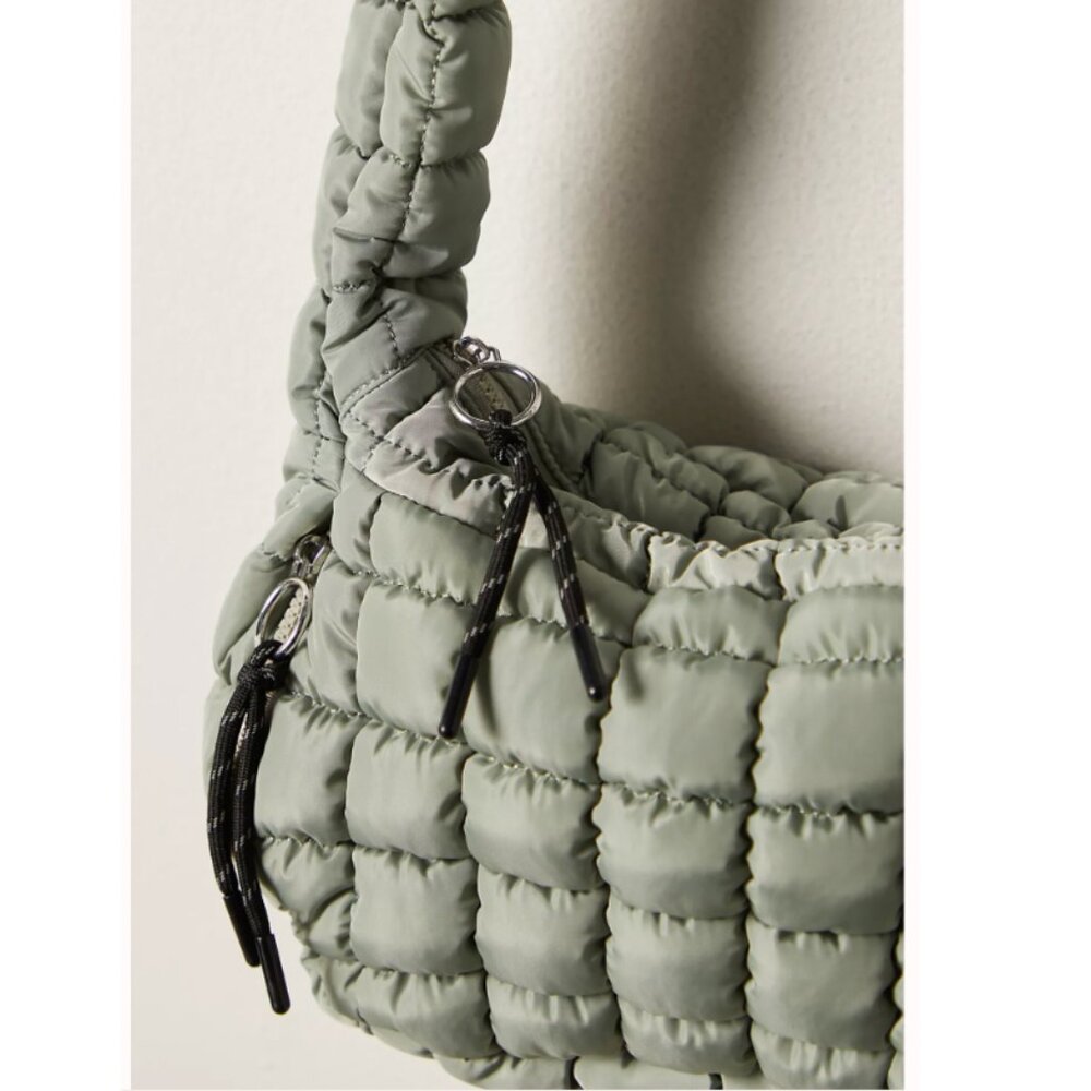 Free People Mini Carryall Sling Bag Quilted Carryall - Stone Sage - Picture 5 of 9